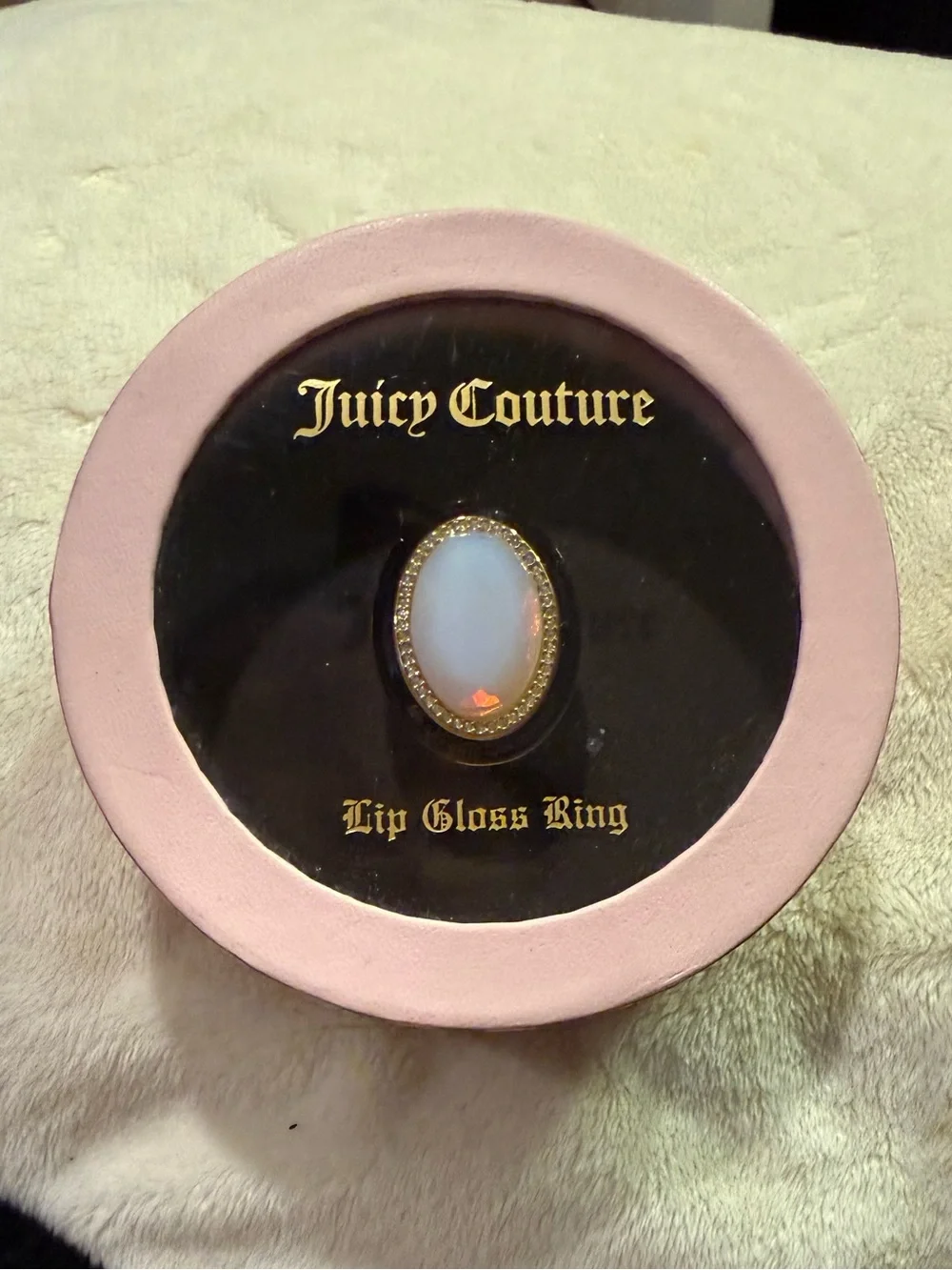 Juicy Couture Gold-Tone Opalescent Ring in Pink Box